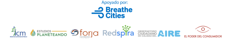 Logos de organizaciones aliadas de Breathe Cities CDMX